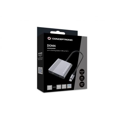 5. Conceptronic DONN13G stacja dokująca Przewodowa USB 3.2 Gen 1 (3.1 Gen 1) Type-C Szary