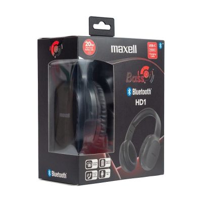 3. MAXELL Słuchawki bezprzewodowe Bluetooth HD1 BASS USB-C