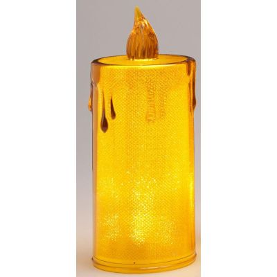 39. ŚWIECA DEKORACYJNA 8 CM AMBER CIEPŁY BIAŁY 1 LED