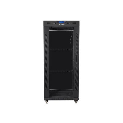 2. LANBERG SZAFA STOJĄCA RACK 19" 27U 800X1000 DRZWI SZKLANE LCD CZARNA (FLAT PACK) FF01-8027-12BL