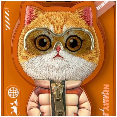 6. Etui Nimmy Cool&Cute 2.0 Cat na iPhone 17 Pro z magnetyczną zawieszką - pomarańczowe