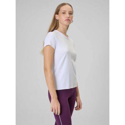 5. T-shirt slim gładki damski 4F 4FRAW25TTSHF3623-10S