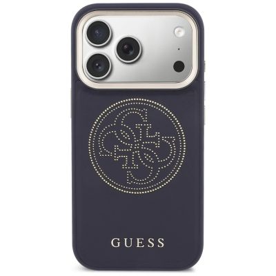 3. Etui Guess Perforated 4G MagSafe na iPhone 17 Pro - niebieskie