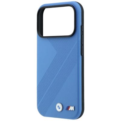 6. Etui BMW M Tire Track Metal Logo MagSafe na iPhone 17 Pro / 18 Pro - niebieskie