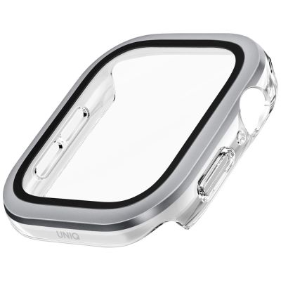 4. Etui ze szkłem hartowanym UNIQ Voute na Apple Watch 10 42 mm - srebrne
