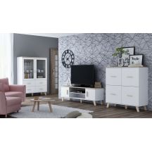 Komoda LOTTA 110 4D biały+ dąb sonoma
