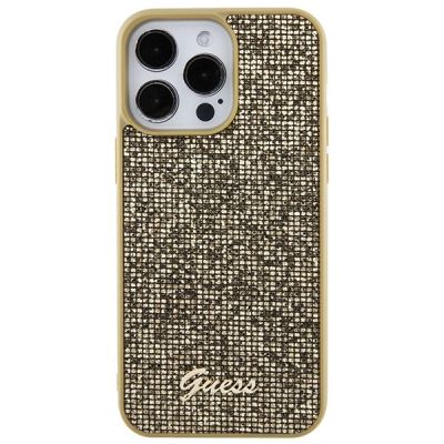 3. Etui Guess Disco Metal Script na iPhone 15 Pro Max - złote