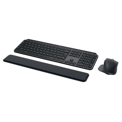11. Logitech MX Keys combo for Business Gen 2 klawiatura Dołączona myszka Biuro RF Wireless + Bluetooth QWERTY Amerykański międzynarodowy Grafitowy