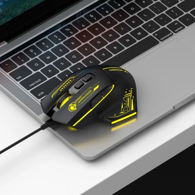 12. Mysz przewodowa Wozinsky WMGK-1181W gamingowa optyczna 7200 DPI z podświetleniem - czarno-żółta