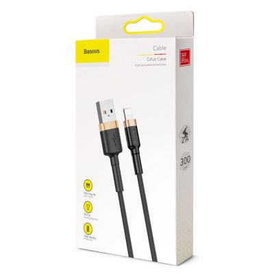 9. Kabel Baseus Cafule USB-A / Lightning 2A QC 3.0 3 m - czarno-złoty