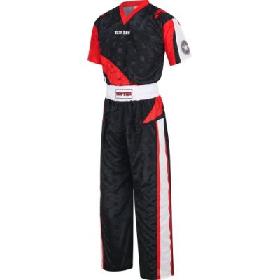 2. Strój do kickboxingu TOP TEN “Urban Arts” czarno-czerwony (WAKO APPROVED new)