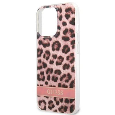 6. Etui Guess Leopard na iPhone 13 Pro / iPhone 13 - różowe