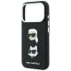 7. Etui Karl Lagerfeld Saffiano Karl&Choupette Heads Pins Strap Logo na iPhone 18 Pro / 17 Pro - czarne