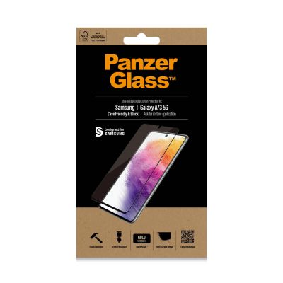 3. Szkło hartowane PanzerGlass E2E Regular na Samsung Galaxy A73 - z czarną ramką