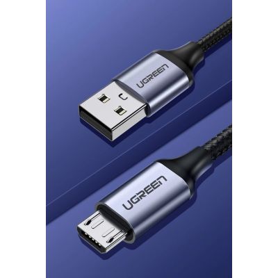 4. Kabel Ugreen US290 60146 USB-A / micro USB 2.4A 1m - szary