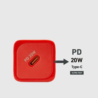 9. Ładowarka sieciowa SBS TETRGAN1C20R 20W GaN z Power Delivery - czerwona