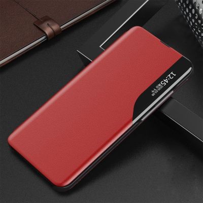 2. Eco Leather View Case elegancki futerał etui z klapką i funkcją podstawki Samsung Galaxy A72 4G czerwony