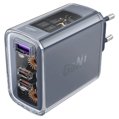 2. Acefast ładowarka GaN 65W 3 porty (1xUSB, 2xUSB C) zielona (A45)