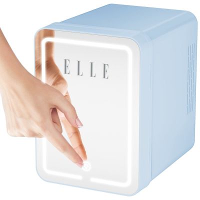5. Mini lodówka z lusterkiem do makijażu LED ELLE 4L niebieska