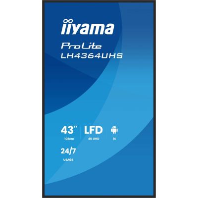 3. Płaski ekran iiyama LH4364UHS-B1AG 43 cale LCD UHD - 109,2 cm