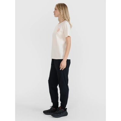 4. T-shirt oversize z nadrukiem damski 4F 4FWSS25TTSHF1994-11S