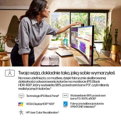 5. Monitor HP LED 34” S7 Pro 734pm (8K157UT) Curved IPS 120Hz WQHD Kamera RJ-45 ThunderBolt 4