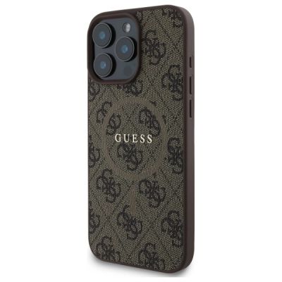 2. Etui Guess 4G Ring Classic Logo MagSafe na iPhone 16 Pro Max - brązowe
