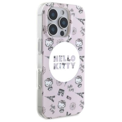 4. Etui Hello Kitty IML All Over Paris Magsafe na iPhone 16 Pro - różowe