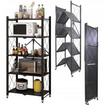 Regał składany na kółkach FS005 72x34xH163 czarny