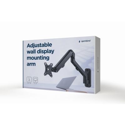 3. GEMBIRD BIURKOWE REGULOWANE RAMIĘ/UCHWYT NA MONITOR DO MONTAŻU NA ŚCIANIE 17-27, VESA 100X100MM, DO DO 7 KG