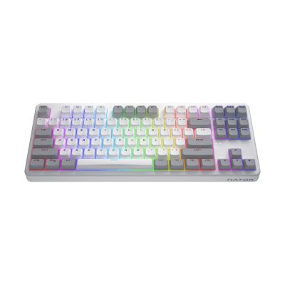 11. HATOR Rockfall 3 TKL Wireless klawiatura Uniwersalne USB + RF Wireless + Bluetooth QWERTY Angielski Biały