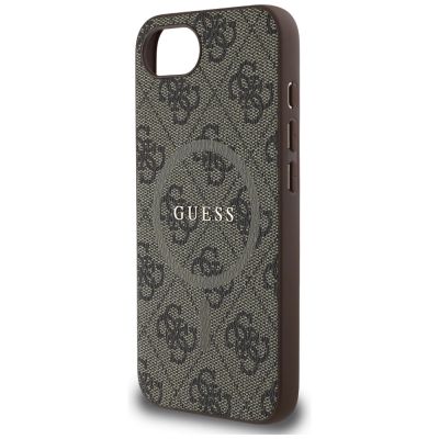 6. Etui Guess 4G Ring Classic Logo MagSafe  na iPhone 16e - brązowe