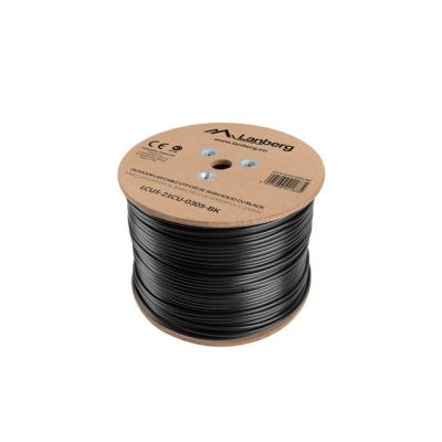 3. Kabel sieciowy zewnętrzne Lanberg LCU5-21CU-0305-BK (UTP; 305m; kat. 5e; kolor czarny)