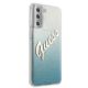 4. Etui Guess Glitter Gradient Script na Samsung Galaxy S21+ - niebieskie