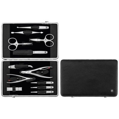 ZWILLING TWINOX Zestaw do manicure – czarne skórzane etui, 12 elementów