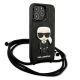 3. Etui Karl Lagerfeld Leather Monogram Patch and Cord Iconik na iPhone 13 Pro / 13 - czarne