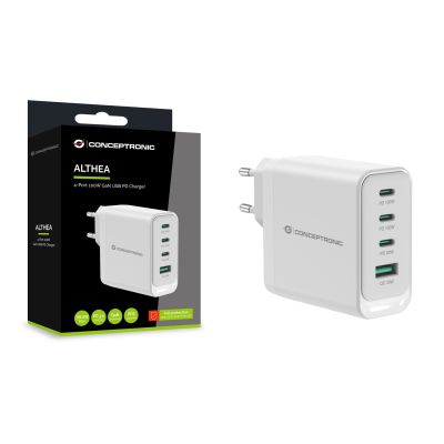 4. Conceptronic ALTHEA22W100 ładowarka do urządzeń przenośnych Uniwersalne Biały Prąd przemienny Szybkie ładowanie Wewnętrzna