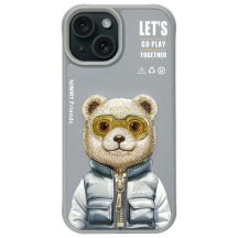 Etui Nimmy Cool&Cute 2.0 Bear do iPhone 15 - szare