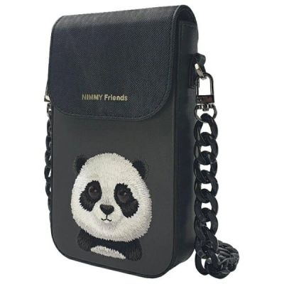 2. Torebka Nimmy Big Eyed Pet 2.0 Panda na telefon - czarna