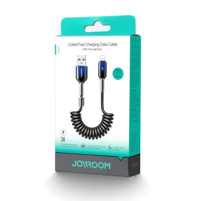 2. Kabel spiralny Joyroom S-A43 Crystal-Clear Series 3A USB-A - Lightning 1,5m - czarny