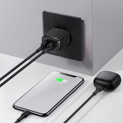 8. Baseus Compact ładowarka sieciowa 2x USB 10.5W czarny (CCXJ010201)
