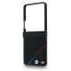 5. Etui BMW M Leather Perforated Tricolor Stripe Metal Logos MagSafe na Samsung Galaxy Z Flip 8 - czarne
