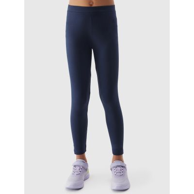 Legginsy bawełniane elastyczne dziewczęce 4F Junior