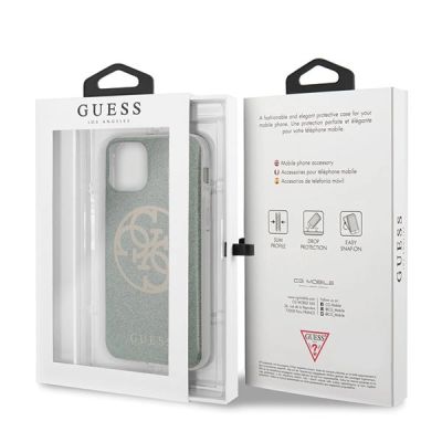 7. Guess GUHCN65PCUGLKA iPhone 11 Pro Max khaki hard case 4G Circle Glitter