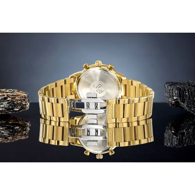 7. Zegarek Męski Giewont Chronograph Sapphire Złoto Czarny GW8510-B5