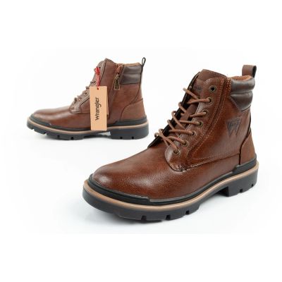 17. Wrangler Nevada buty męskie sztyblety trzewiki eleganckie modne sznurowane brązowe