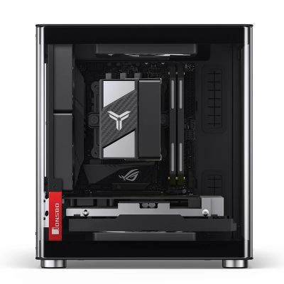 17. Obudowa PC Jonsbo TK-0, Mini-Tower, Mini-ITX, Tempered Glass, Holz - schwarz