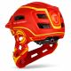6. Kask rowerowy fullface dziecięcy Wozinsky z tylną lampką USB 52-56 cm - czerwono-żółty