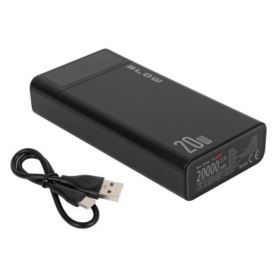 5. BLOW POWER BANK 20000MAH QC+PD 20W + LIGHTNING CZARNY PB20E