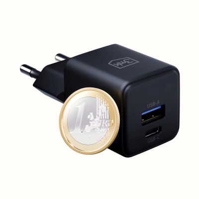7. Ładowarka sieciowa 3mk Hyper GaN Charger 20W QC4+ PD PPS USB-C USB-A - czarna